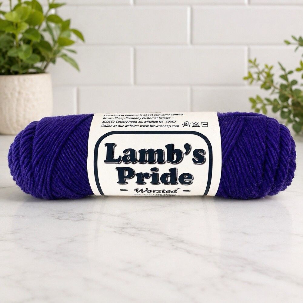 Royal Purple Flutter Lambs Pride Worsted Yarn 85% Wool 15% Mohair 4oz 190y